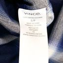 Vince  Soft Relaxed Brushed Plaid Button Down Long Sleeve Top Blue White Small Photo 7