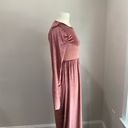 Pink Blush Maeve Pink Velvet Crewneck Modest Maxi Dress Medium Photo 1