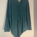 Loft  green button down cardigan with front tie size large super comfy Photo 1