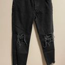 Free People  Maggie Mid-rise Straight Button Fly Jeans Washed Black Size 28 Photo 5