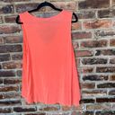 Bobeau  Coral Orange Knit Chiffon V-Neck Tank Top Women's Size Large Photo 4