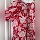 Ruby Alix of Bohemia Tuesday  Dress Red Floral Cotton Midi Dress Boho Size M Photo 9