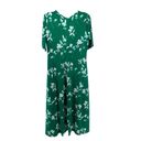 CHAUS Women’s Green Clove Floral Prtin Faux Wrap Midi Dress Large Photo 1