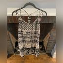 Angie  Black White Mini Dress Strappy 100% Rayon Aztec Design Summer Lightweight Photo 1