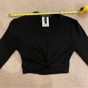 BCBGMAXAZRIA BCBG Long Sleeve Twist Front Crop Top, Black, Size XS, EUC Photo 4