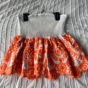 SheIn Orange Patterned Tube Top Photo 0