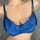 H&M  34D Bra Blue Satin Look Back Closure Adjustable Underwire Smooth Womens Photo 3