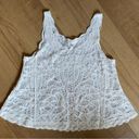 Nabee  Crochet Lace White Retro Crop Tank Top Size small Photo 6