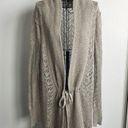 All Saints Grey Pointelle Wool Blend Tie Front Cardigan Photo 3