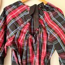 Draper James  RSVP Long Sleeve Tiered Bow Back Dress plaid tartan holiday SIZE XL Photo 2