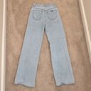 Rolla's  Heidi High Rise Loose Straight Jeans in Holiday Blue Busted Knee Size 24 Photo 4