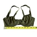 Cuup Women’s Size 32C The Scoop Bra Smoothing Olive Green Satin Underwire Photo 3