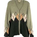 st. john's bay St John’s Bay Women’s Vintage Wool Blend Argyle Zip Up Cardigan Sweater Photo 7