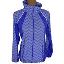 prAna  purple color block Chevron print high neck packable zip windbreaker sz S Photo 1