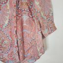 Chico's  Eclectic Paisley Printed Floral 100% Linen Women S Button Front Shirt Photo 7