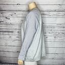 Lane Bryant  Size 22/24 Gray - Blue & White Stripe Mixed Fabric Sweatshirt Top Photo 2