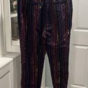 Marine layer  Allison Multi-Colored Magenta Gold Lurex Stripped Pants, Size M Photo 9