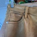 AG Adriano Goldschmied AG The Quinne Coated Hi Waist Cropp Flare Jeans Mustard Gold Size 31 Photo 6