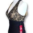 Trixxi  Dress Bodycon Black Lace Halter Top Open Keyhole Back Mini Paneled Photo 2