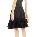 Oscar de la Renta  Black Gold Striped Fluted Jacquard Knit Dress Size Medium NWT Photo 12