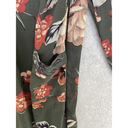Sky And Sparrow  Olive Green Floral Robe Open Front Cardigan Long Sleeve Small Photo 2