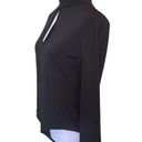 H&M  Bodysuit Black Long Sleeve Mock Turtleneck Keyhole Cut Out Womens Size Large Photo 3