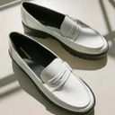 Reformation  | Agathea Platform Cowhide Leather Loafers in‎ White and Black Photo 0