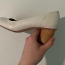 COS  Cream Leather Round Toe Wooden Heel Pumps Photo 36