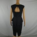 White House | Black Market  WHBM Little Black Dress Career Fitted Peplum Cap Sleeve Photo 7