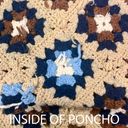 Vintage 70s Hand Crochet 100% Wool V Neck Hippie Boho Poncho Size undefined Photo 3