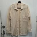 Cream Button Up Shirt Tan Size L Photo 0