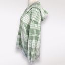 Aerie Oversized Hooded Sweatshirt Green White Plaid Size Medium Photo 3