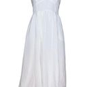 Anthropologie  Maeve  Ivory Linen Sweetheart Seamed Contrast A-Line Midi Dress 4 Photo 1