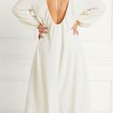 Hill House  The Simone Dress White Polyester Open Back Long Sleeve Slit Dress Photo 1