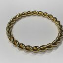 Monet Signed  Gold Tone Heavy Twisted Costume Bangle Bracelet Photo 3