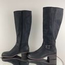 Lucky Brand Black Leather Stacked Heel Inifita Buckle Knee High Riding Boots Photo 6