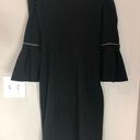 Alexis  Black Trumpet Sleeve Strapless Amelie Midi Dress XS Photo 5