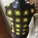 Handmade Granny square vintage boho sleeveless craftcore crop top Photo 1