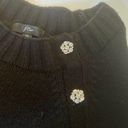 J.Crew  Women’s Black Sweater Dress w/Rhinestone Flower Buttons XS X-small Photo 6