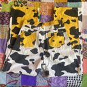 SheIn Black & Yellow Cow Print High Waist Wide Leg Jeans Size XS Streetwear Rave Photo 2