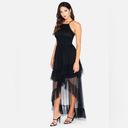 Bebe NWT Black  Asymmetrical Layered Dress Halter Neck Ruffle Hi Low Size… Photo 2