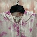 Rachel Zoe  Pink Tie Dye Hooded Button Front Linen Shirt Photo 4