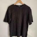 ZARA Basic Ribbed knit loose fit tops Gray Small Photo 0