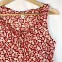 Old Navy  Red & White Floral Ruffle Neck Tank Top M Photo 2