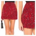 Lovers + Friends  Women's Sahara Cheetah Lined Lena Mini Skirt Red Black Size XS Photo 1