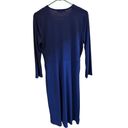 Jones New York  Women's Blue Long Sleeve Midi Dress Size L V-Neck Casual/Formal Photo 4