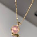 18K Gold Plated Pink Opal Pendant Necklace for Women Photo 0