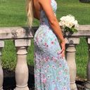 Primavera Couture Prom Dress Blue Floral Photo 0