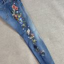 William Rast  Floral Embroidered Skeleton Perfect Skinny Jeans Blue Juniors 29 Photo 3