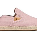 Olukai Pink Rose Sea Salt Canvas Women's Kuala Pa'a Kapa Slip On Espadrille Photo 2